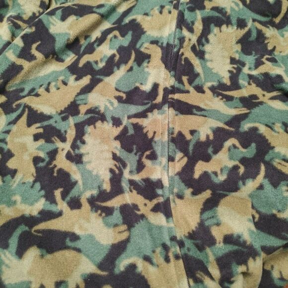 New The Children's Place Hooded Green Dinosaur One Piece Sleeper Boy's XXL 16 - Picture 3 of 4